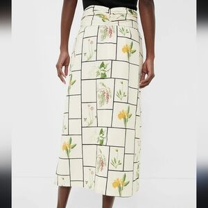 Tuckernuck Ivory Botanical Print Midi Skirt
